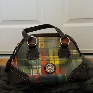 Dooney & Bourke ladybug plaid leather satchel